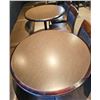 Image 2 : 7 ASSORTED ROUND TABLES- 5 DINING & 2 BAR HEIGHT