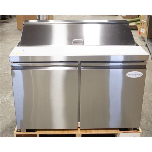 NEW CHEFS MATE 48" SALAD TABLE W/ INSERTS