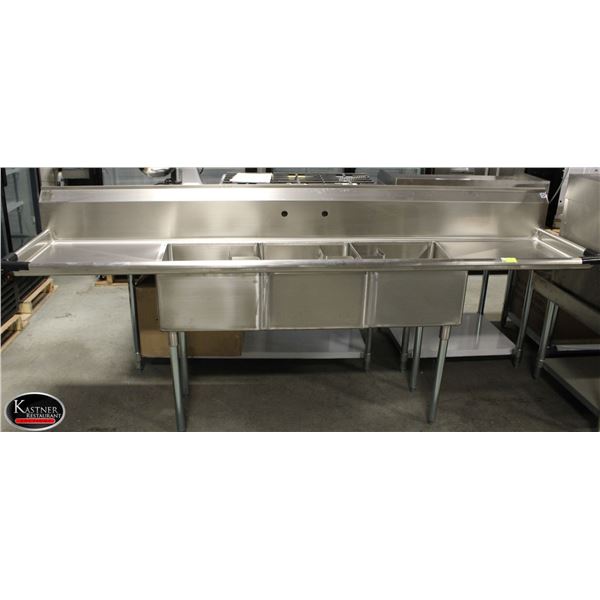 NEW CHEFS MATE 3 WELL S/S SINK W/ LEFT & RIGHT