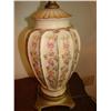Image 2 : Pair of Rose/Gold & Floral Lamps w/Shades