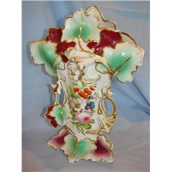 Unmarked Floral Vase-Great Color!