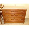 Image 1 : Marble Top 3 Drawer Dresser, w/carved Acorn Pulls