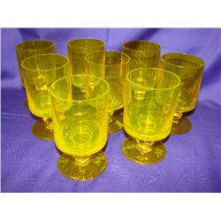 Set of 8 Bright Yellow Glasses