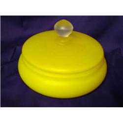 Yellow Satin Glass Container