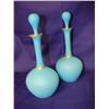 Image 1 : 2 Turquoise Cruets w/Gold Edging