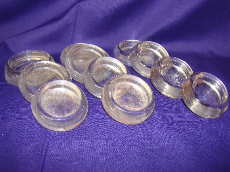 11 Old Glass Furniture Caster/Coasters