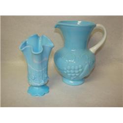 Pitcher & Fenton Blue Marble Handkerchief Vase