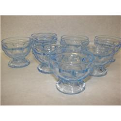 Set of 7 Ice Blue Sherbet Glasses