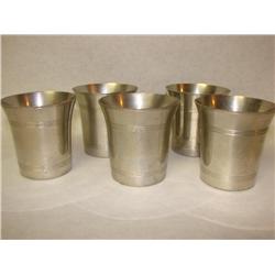 Set of 5 Williamsberg Stief Pewter Glasses