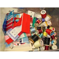 Bin of Sewing Notions, Inclds. Lots of thread