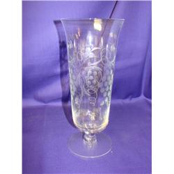 Crystal Grapevine Etched Vase