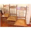 Image 1 : Set of 3 Cane Seat, Pressed Back Chairs