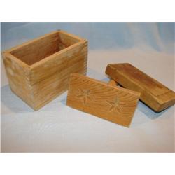 White Cedar Butter Mold w/Double Star Pattern