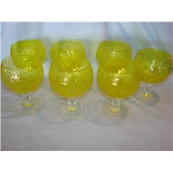 Set of Large Vibrant Yellow Goblets