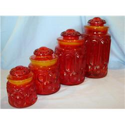 Amberina Moon & Stars Canister Set