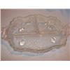 Image 1 : Etched Crystal Footed Relish Dish w/Rose Pattern