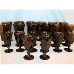 Set of Chocolate Glass Stemware