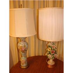 2 Lamps: Capadomonte & Flue & Rose Floral
