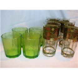Green Glassware: Tumblers & Old Fashions