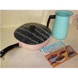 Vintage Chromoveil Skillet & Coffee Pot