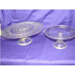 2 Pedestal Cake Plates