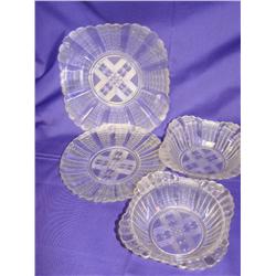 4 pcs. Early American Pattern Glass