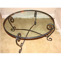 Wrought Iron Glass Top Coffee Table