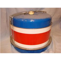 Vintage Metal Red, White & Blue Cake Carrier