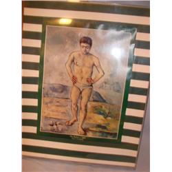 "The Bather" Nude Print (Cezanne Reproduction)