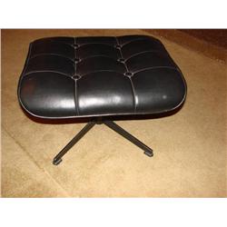 Black Upholstered Footstool