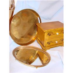 3 Dresser Items: (2 Trays, 1 Jewel Box)