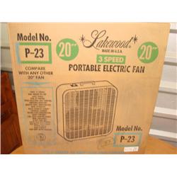 Lakewood Model P-23 3 speed fan NEW in box!