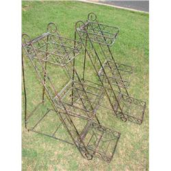 Pair of 3 Tier Metal Plant Stands