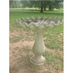 Cement Bird Bath w/Ruffeled Edges