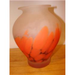 Art Glass Vase-wonderful Orange Hues