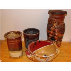 4 Pottery Vases-all are signed!
