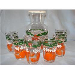Vintage Juice Set w/6 Glasses