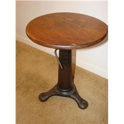 Singer Cast Iron Stool w/Wood Top
