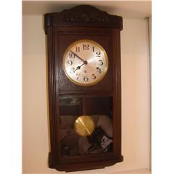 Antique Westminster Chime Clock, w/key & pendulum