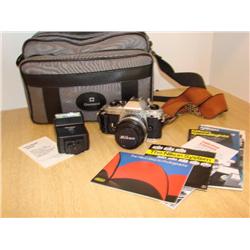 Nikon FG 35MM Camera, Flash & Bag