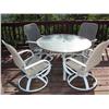 Image 1 : Glass Top Patio Table w/4 Chairs