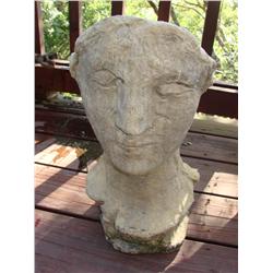 Cement Face Yard Art