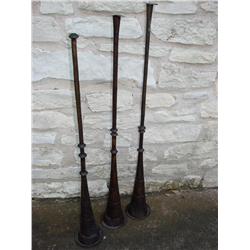 3 Tall Metal Horn Shaped Candle Holders