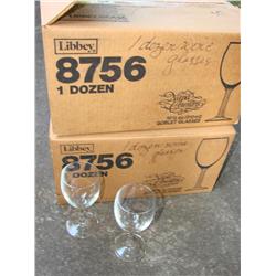 24 Matching Boxed Wine Stems