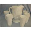 Image 1 : Milk Glass Footed Pitcher & 6 Tumblers