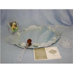Crystal Mirror Tray, Frame, Ringholder & Brush