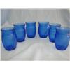 Image 1 : 6 Blue Depression Glass Juice Glasses