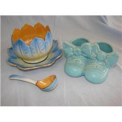 McCoy Baby Shoes & Lusterware Gravy Server