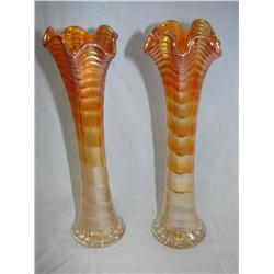 Pair of Carnival Glass Vases