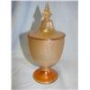Image 1 : Carnival Glass Crackled Glass Jar w/lid